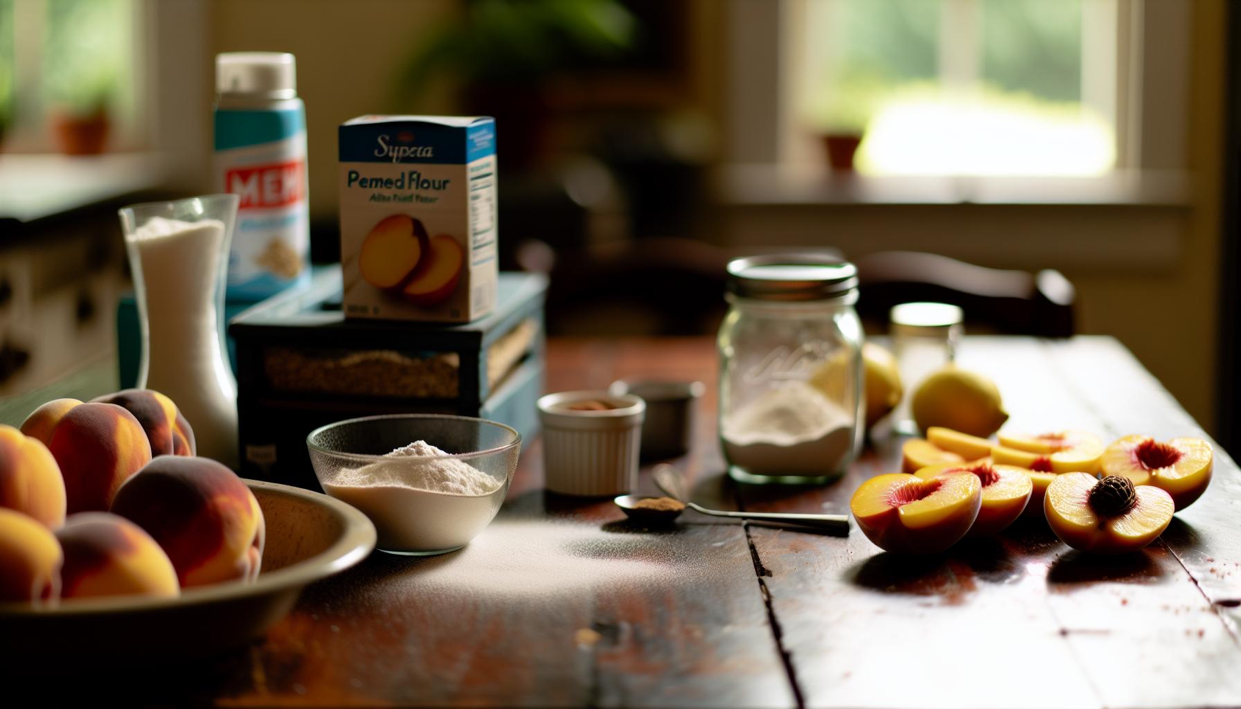 Ingredients for a Diabetic-Friendly Peach Cobbler