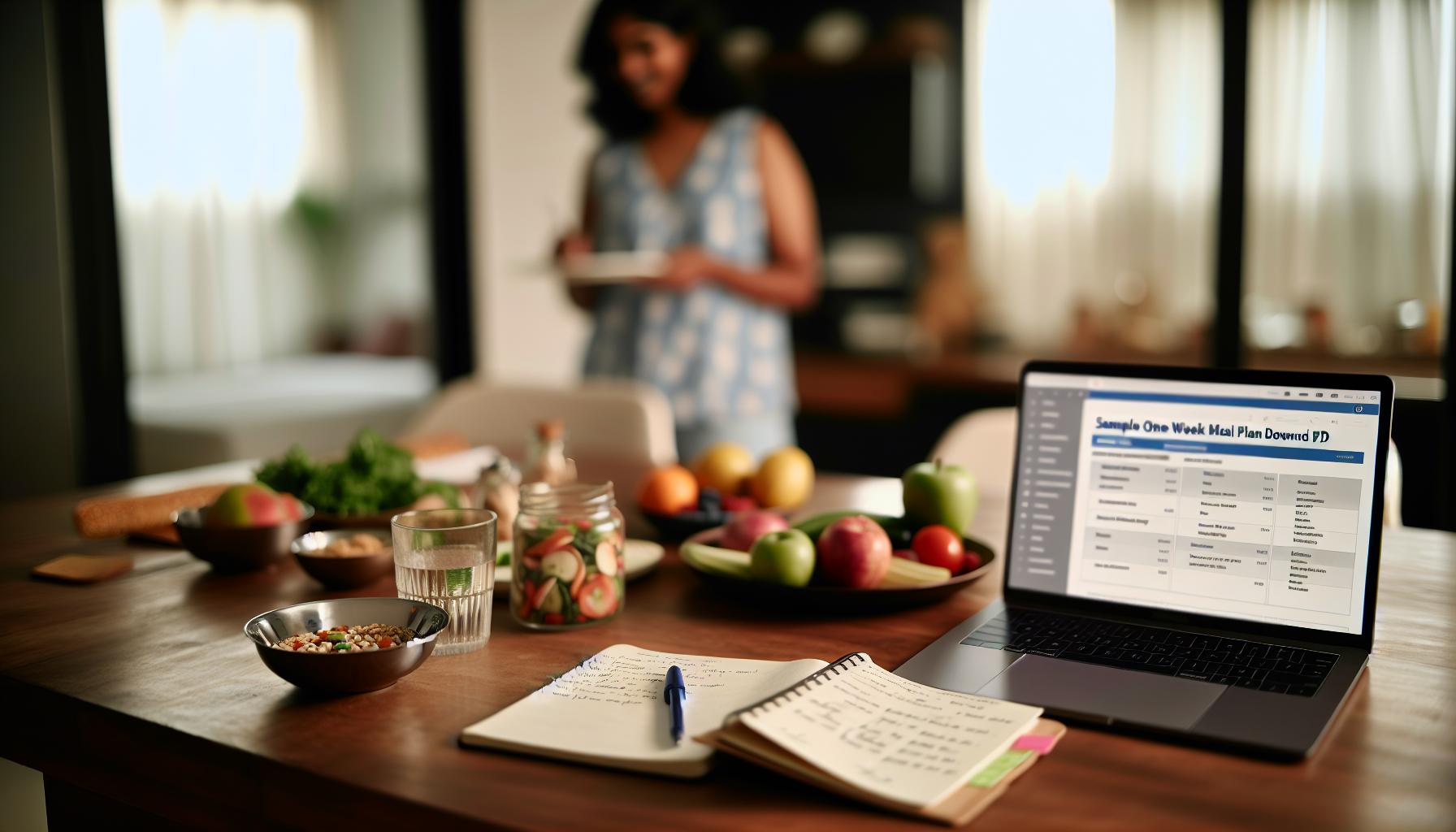 Sample One-Week Meal Plan Download PDF